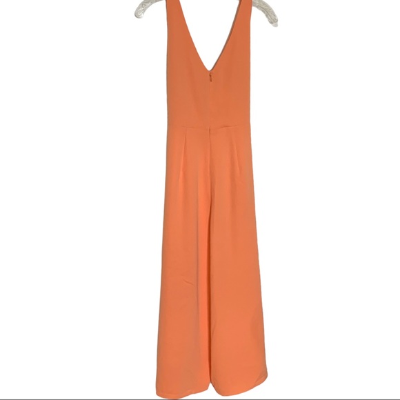 Amanda Uprichard tangerine Carter jumpsuit size medium wide leg cropped pants - Picture 6 of 8
